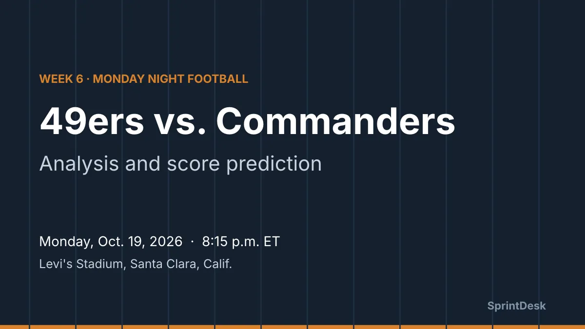 49ers vs. Commanders Prediction: What the Numbers Say Before Week 6